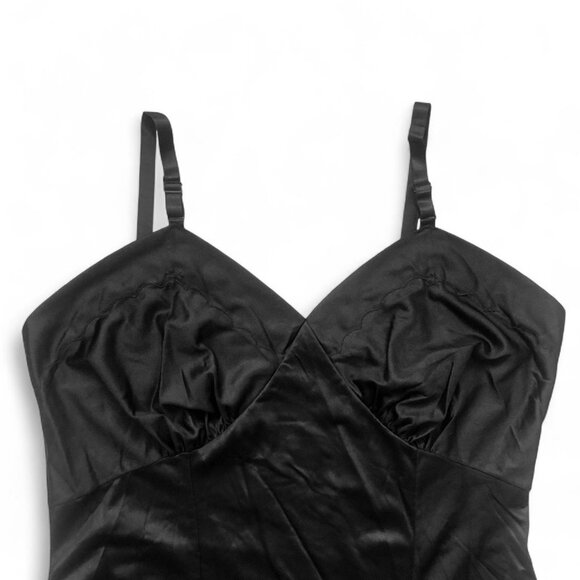 Black Scalloped Slip Dress - Picture 3 of 5